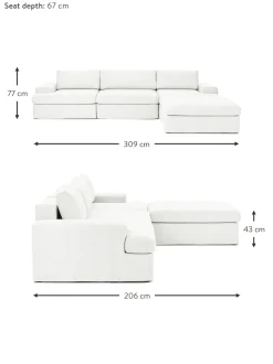 Sofa Modular Con Reposapies Russell (4 Plazas), Desenfundable
