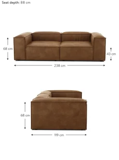 Sofa Modular De Cuero Lennon (3 Plazas)