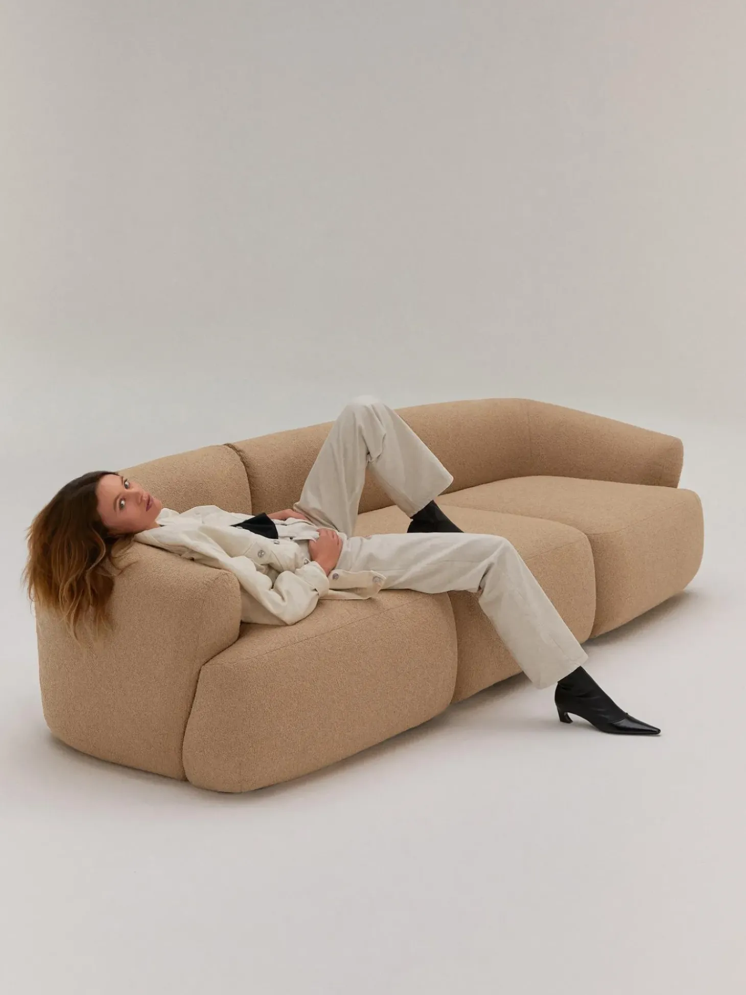 Sofa Modular En Tejido Boucle Sofia (3 Plazas)