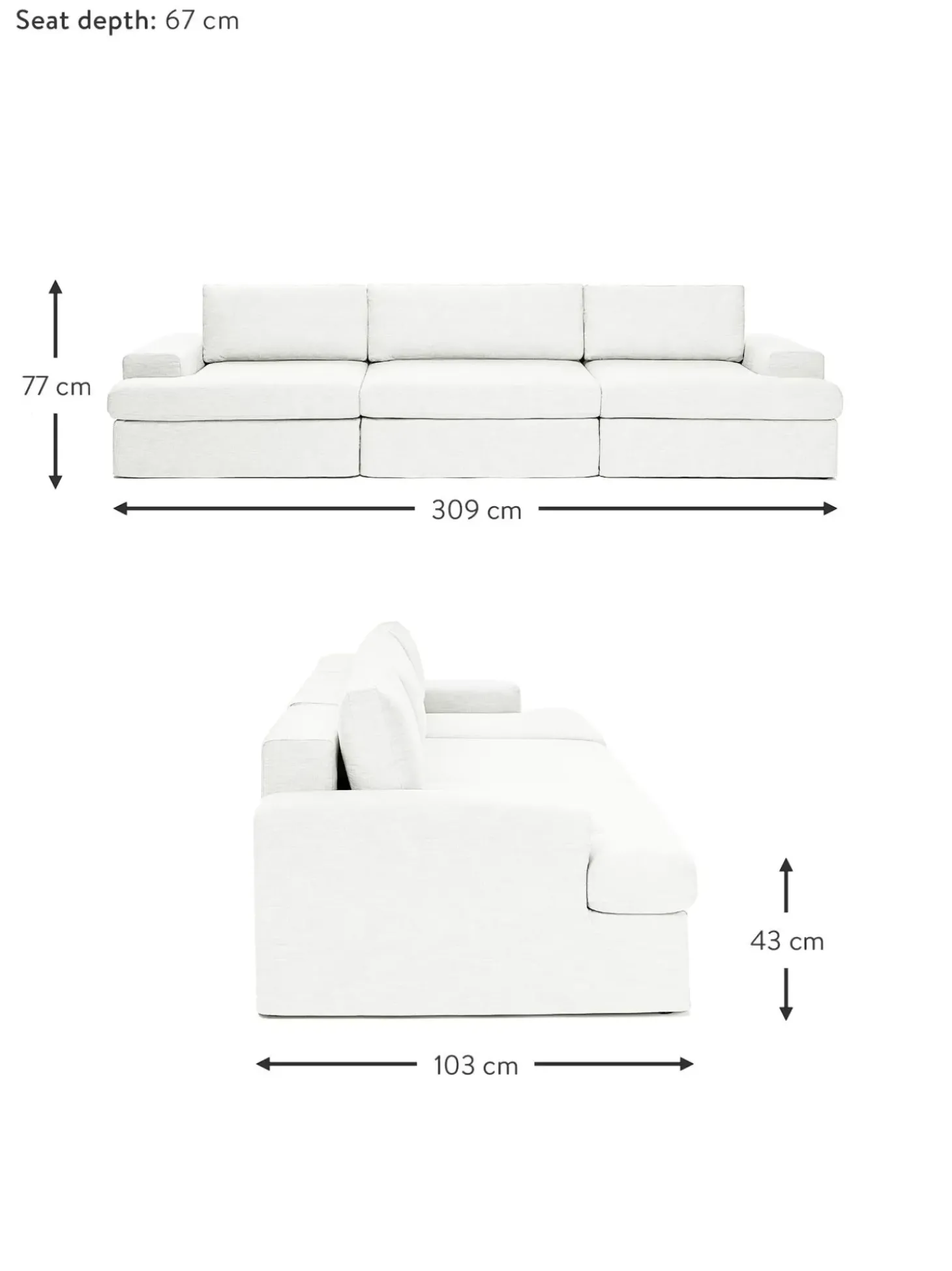 Sofa Modular Russell (4 Plazas), Desenfundable