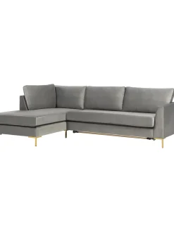 Sofa Rinconera Cama De Terciopelo Luna (3 Plazas), Con Colchon