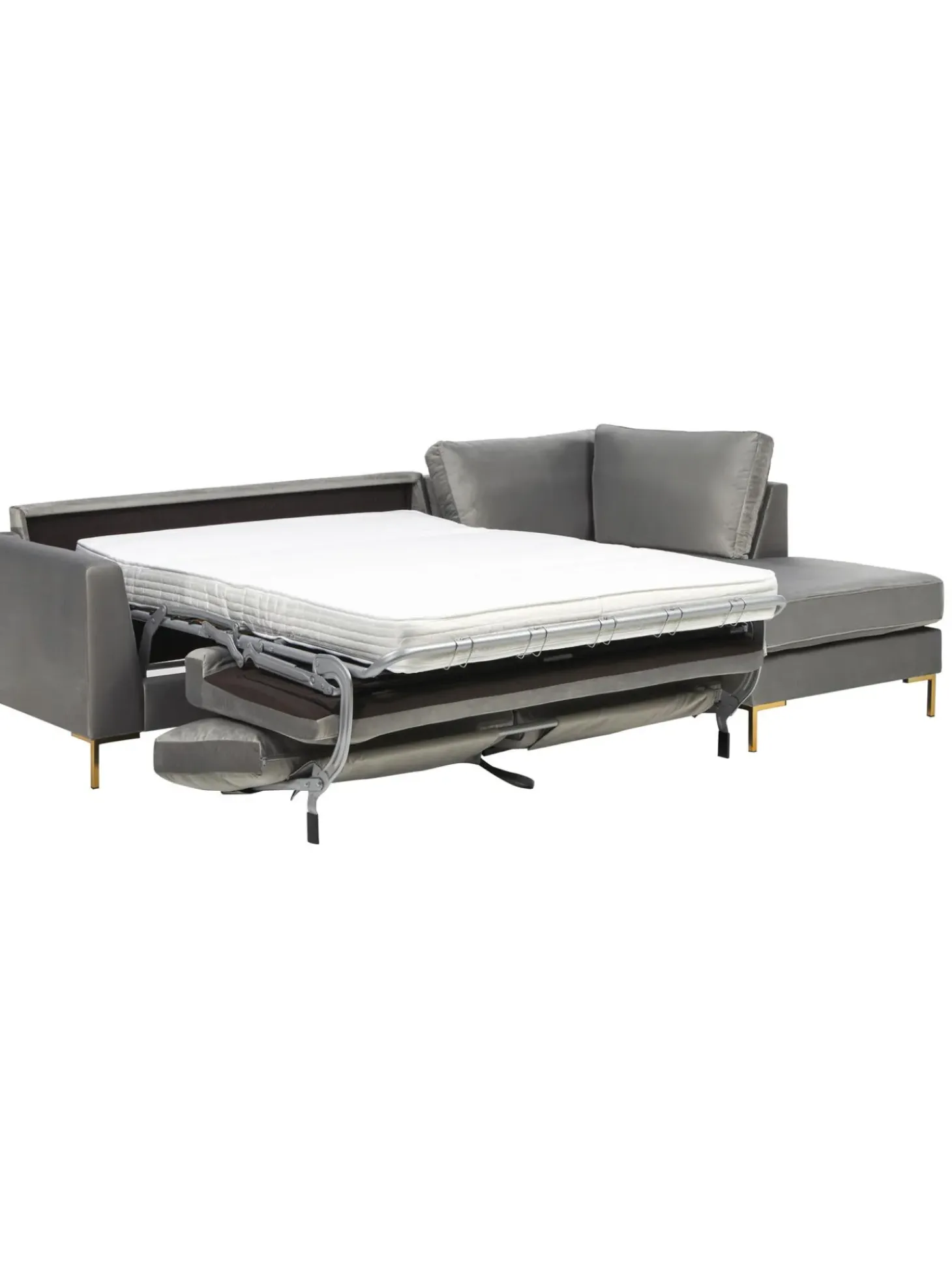 Sofa Rinconera Cama De Terciopelo Luna (3 Plazas), Con Colchon