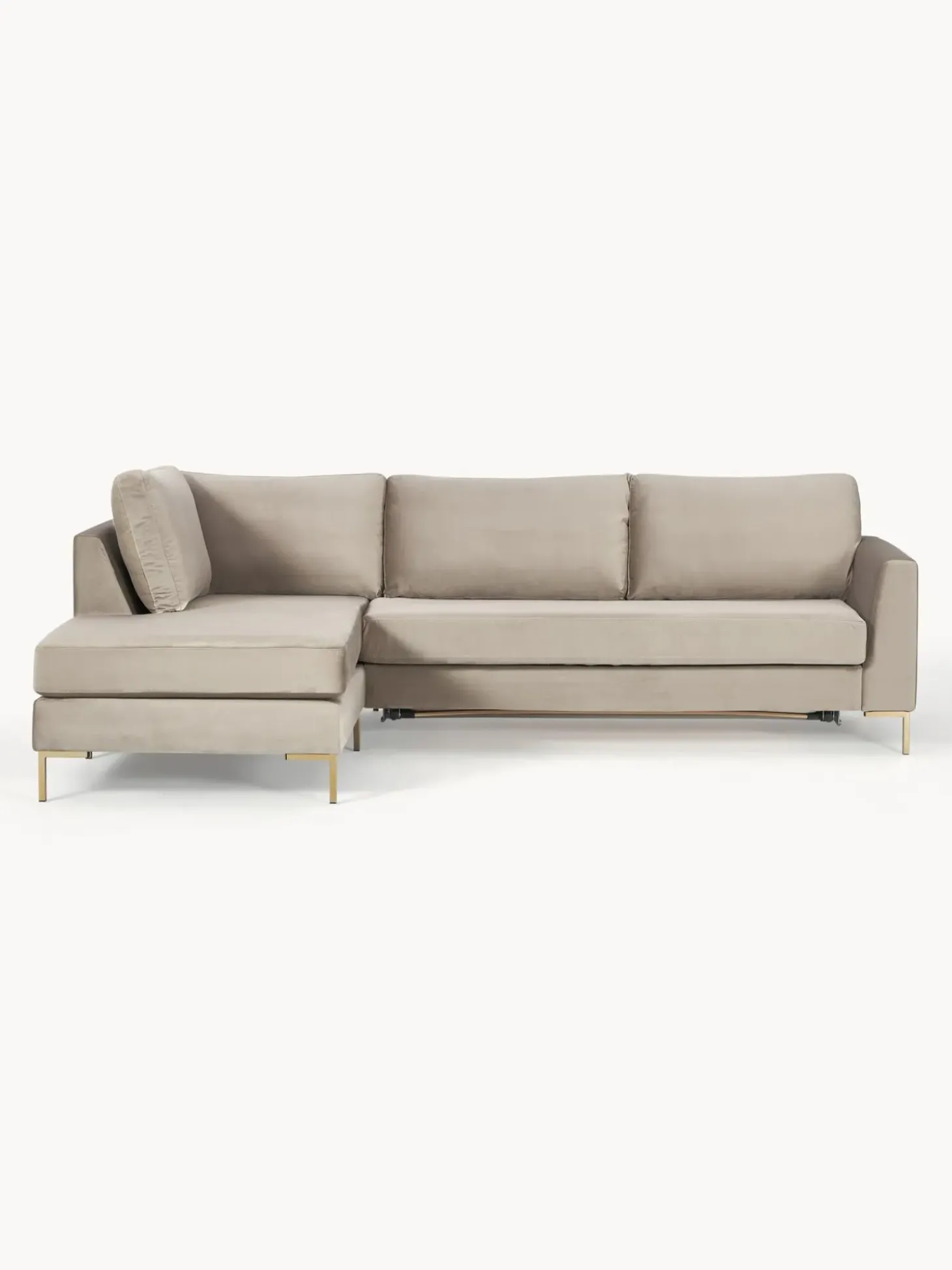 Sofa Rinconera Cama De Terciopelo Luna (3 Plazas), Con Colchon
