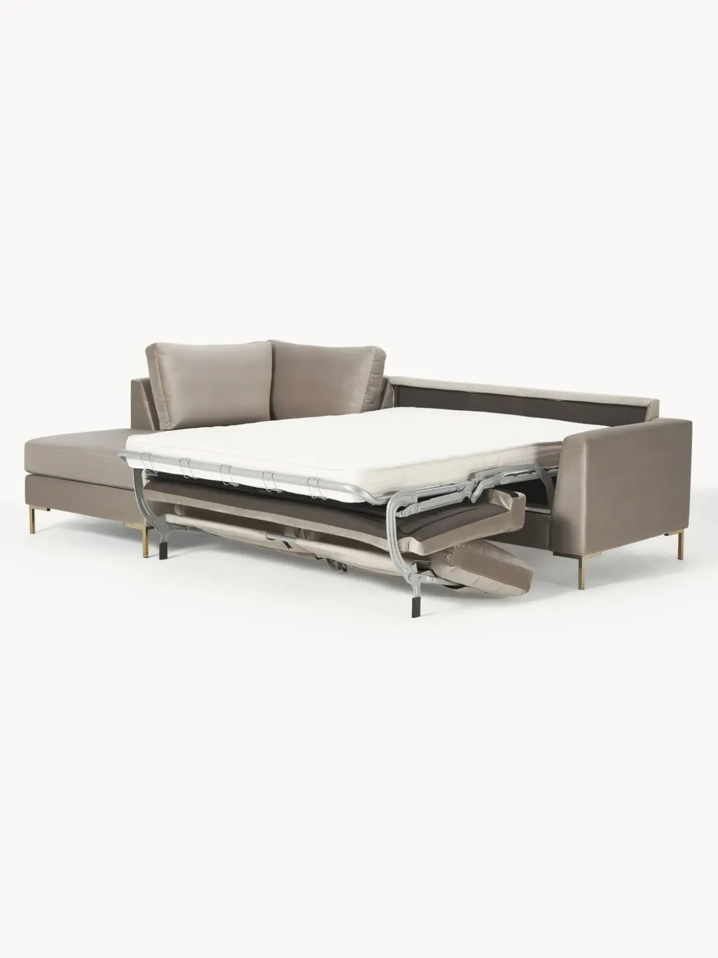 Sofa Rinconera Cama De Terciopelo Luna (3 Plazas), Con Colchon