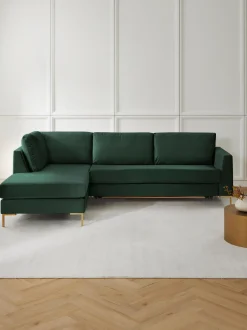 Sofa Rinconera Cama De Terciopelo Luna (3 Plazas), Con Colchon