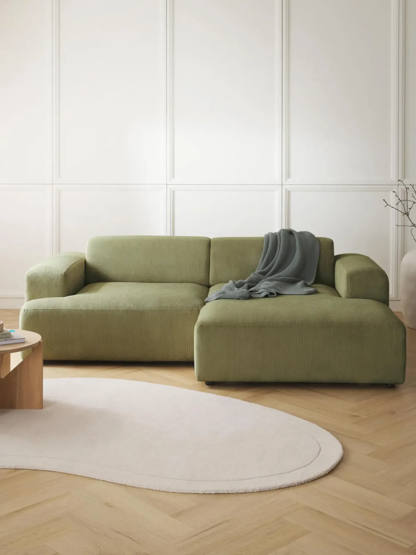 Sofa Rinconera De Pana Melva (3 Plazas)