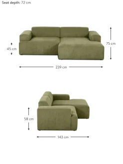 Sofa Rinconera De Pana Melva (3 Plazas)