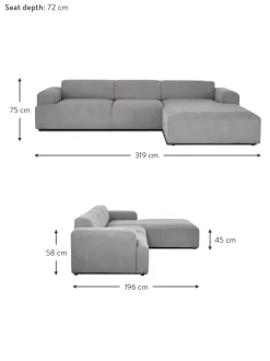 Sofa Rinconera De Pana Melva (4 Plazas)