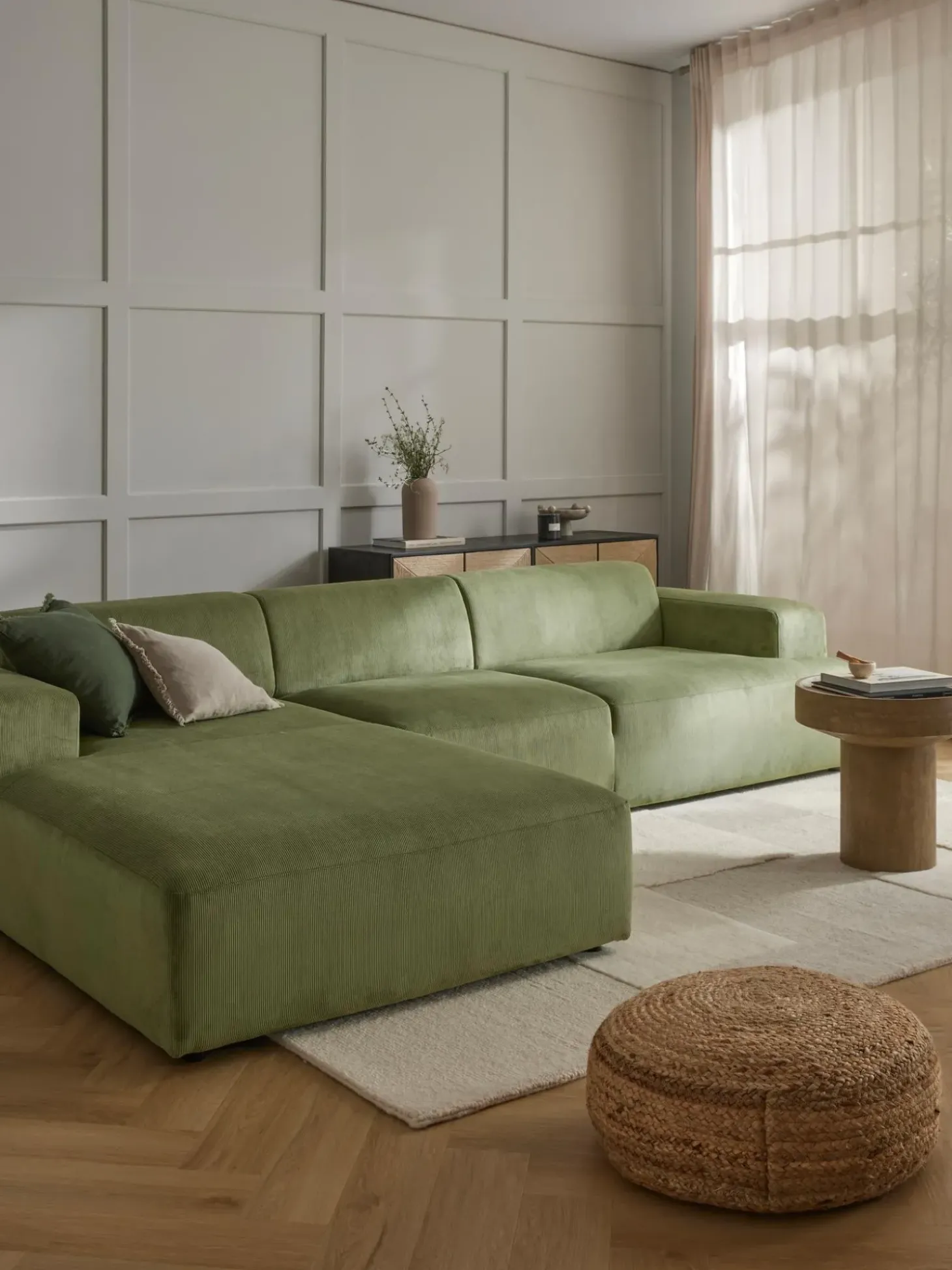 Sofa Rinconera De Pana Melva (4 Plazas)