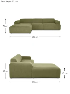 Sofa Rinconera De Pana Melva (4 Plazas)