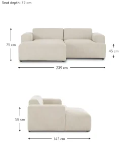 Sofa Rinconera De Pana Melva (3 Plazas)