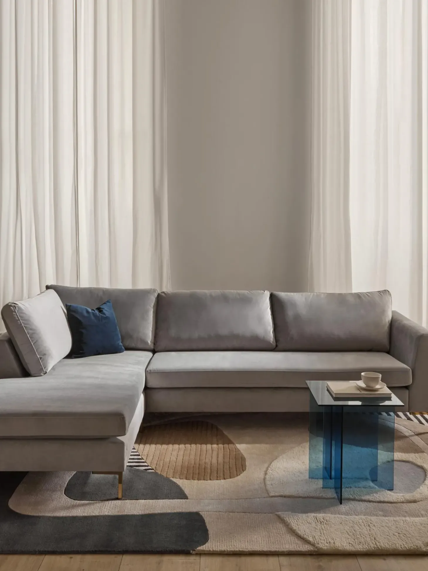 Sofa Rinconera De Terciopelo Luna