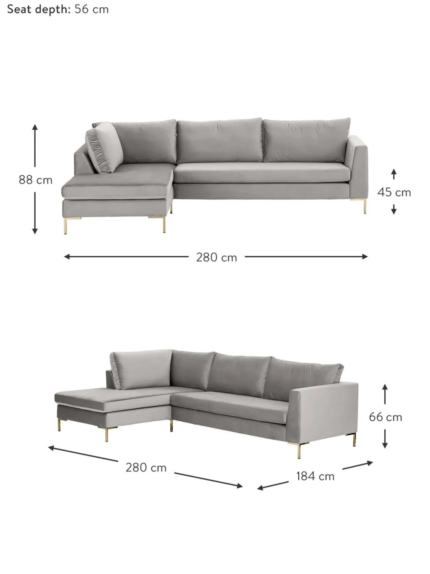 Sofa Rinconera De Terciopelo Luna