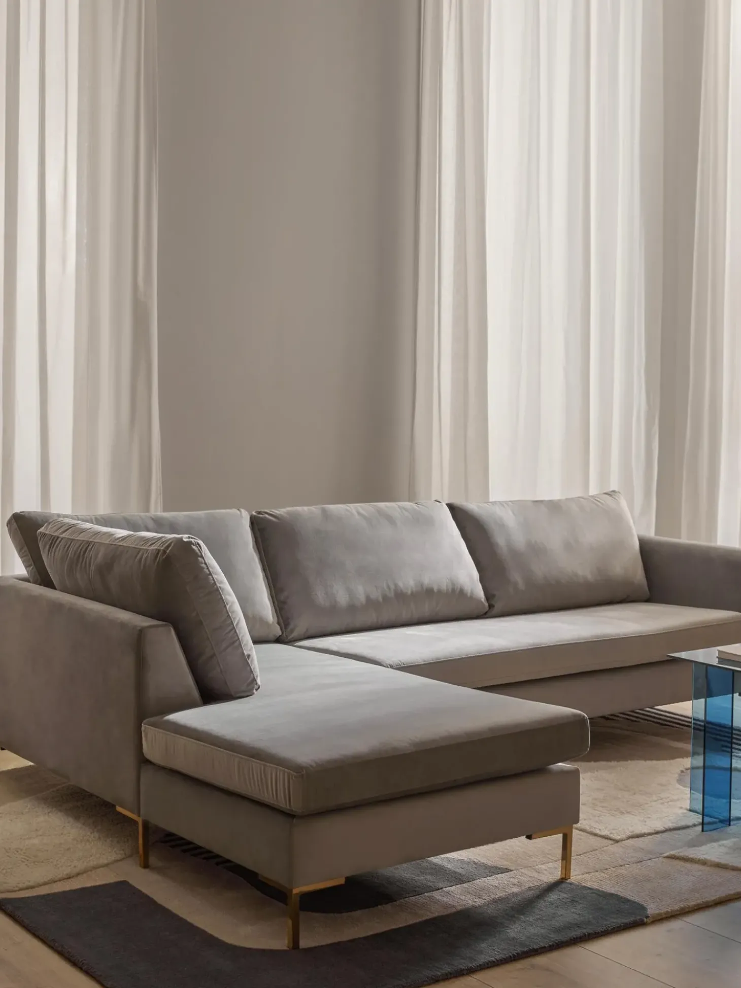 Sofa Rinconera De Terciopelo Luna