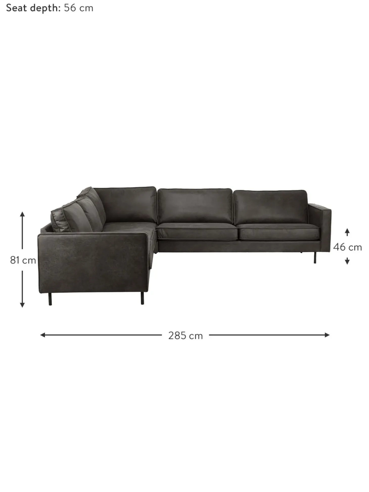 Sofa Rinconera Extra Grande De Cuero Reciclado Hunter