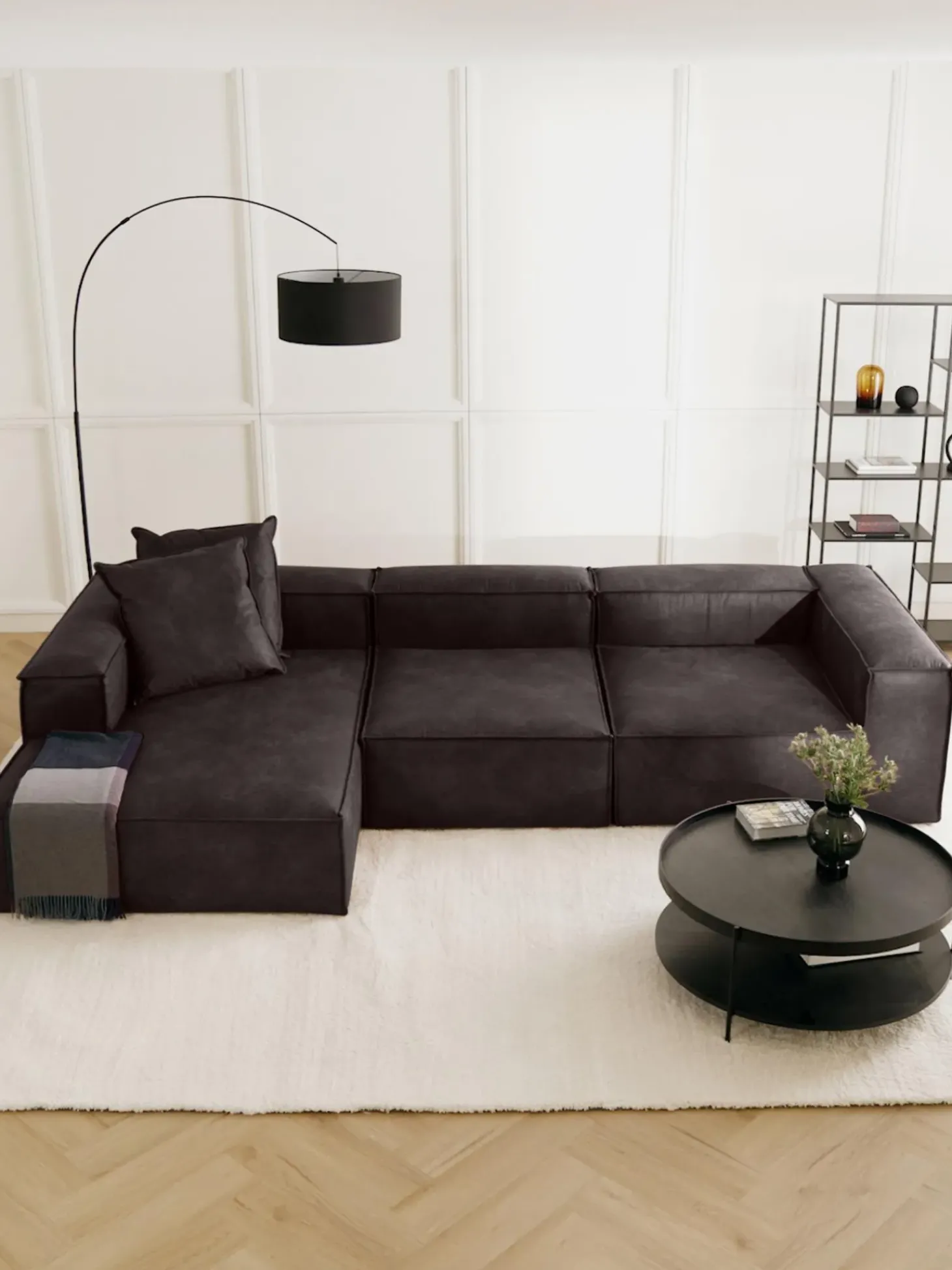 Sofa Rinconera Modular De Cuero Reciclado Lennon