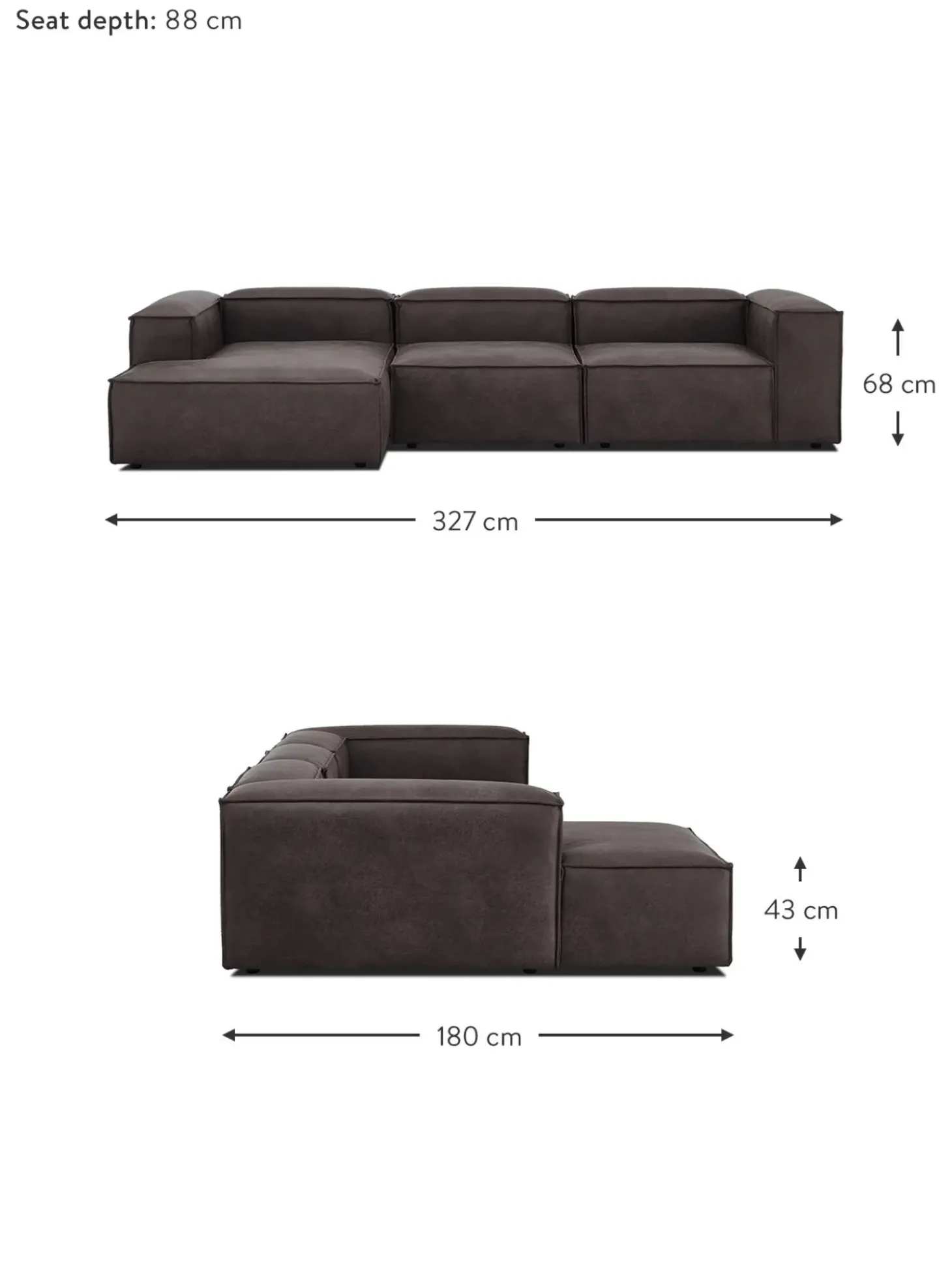 Sofa Rinconera Modular De Cuero Reciclado Lennon