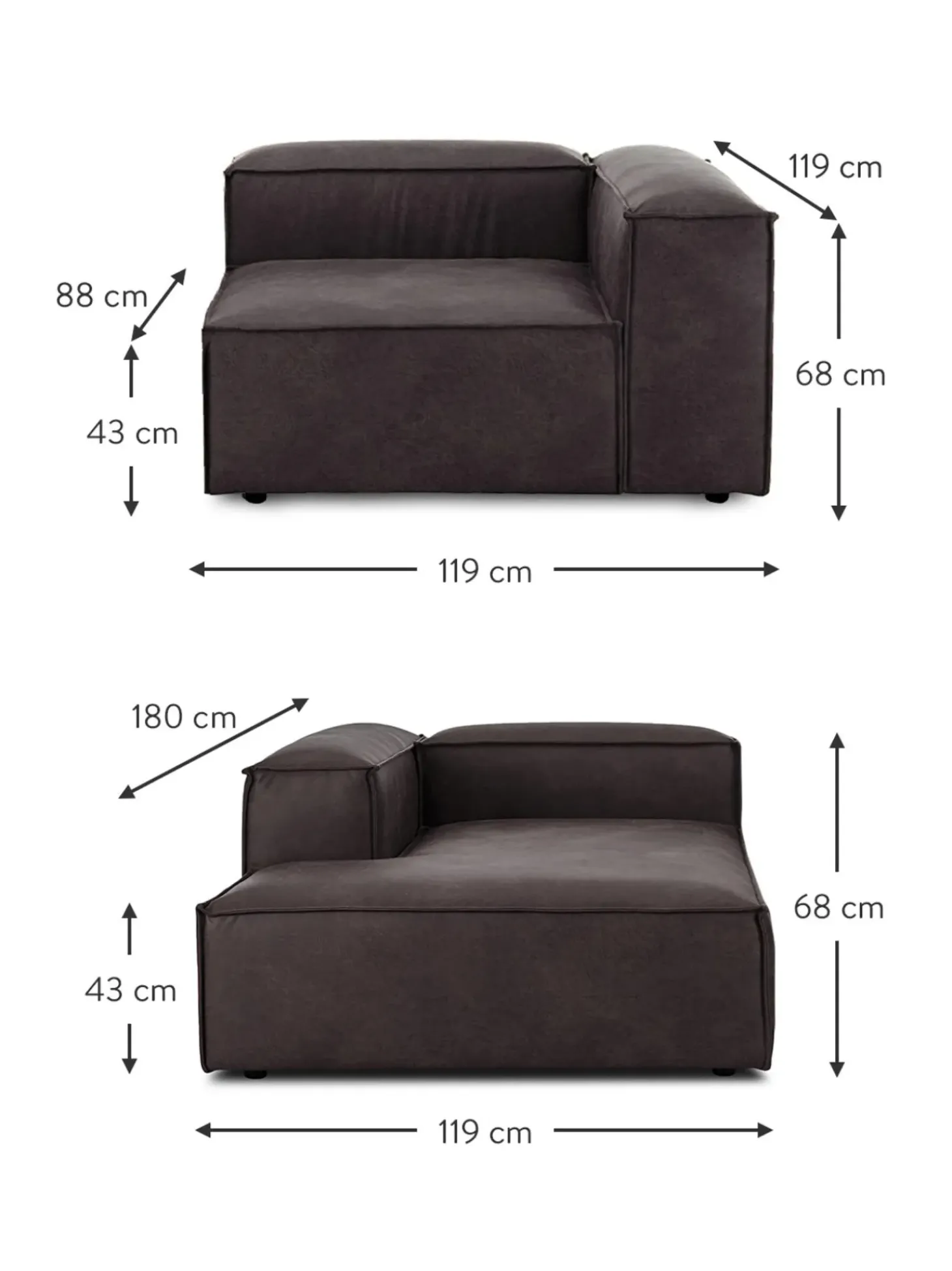 Sofa Rinconera Modular De Cuero Reciclado Lennon