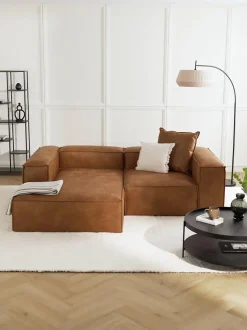 Sofa Rinconera Modular De Cuero Lennon