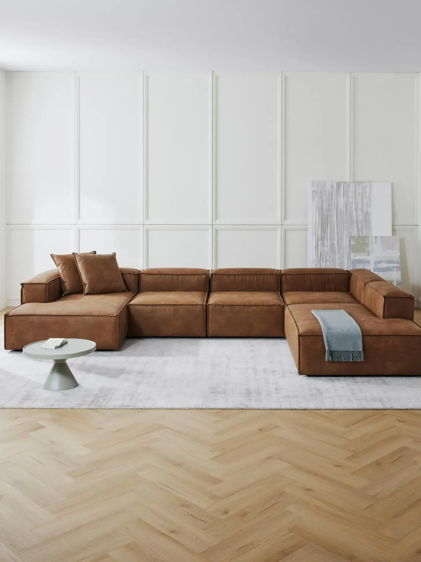 Sofa Rinconera Modular De Cuero Reciclado Lennon