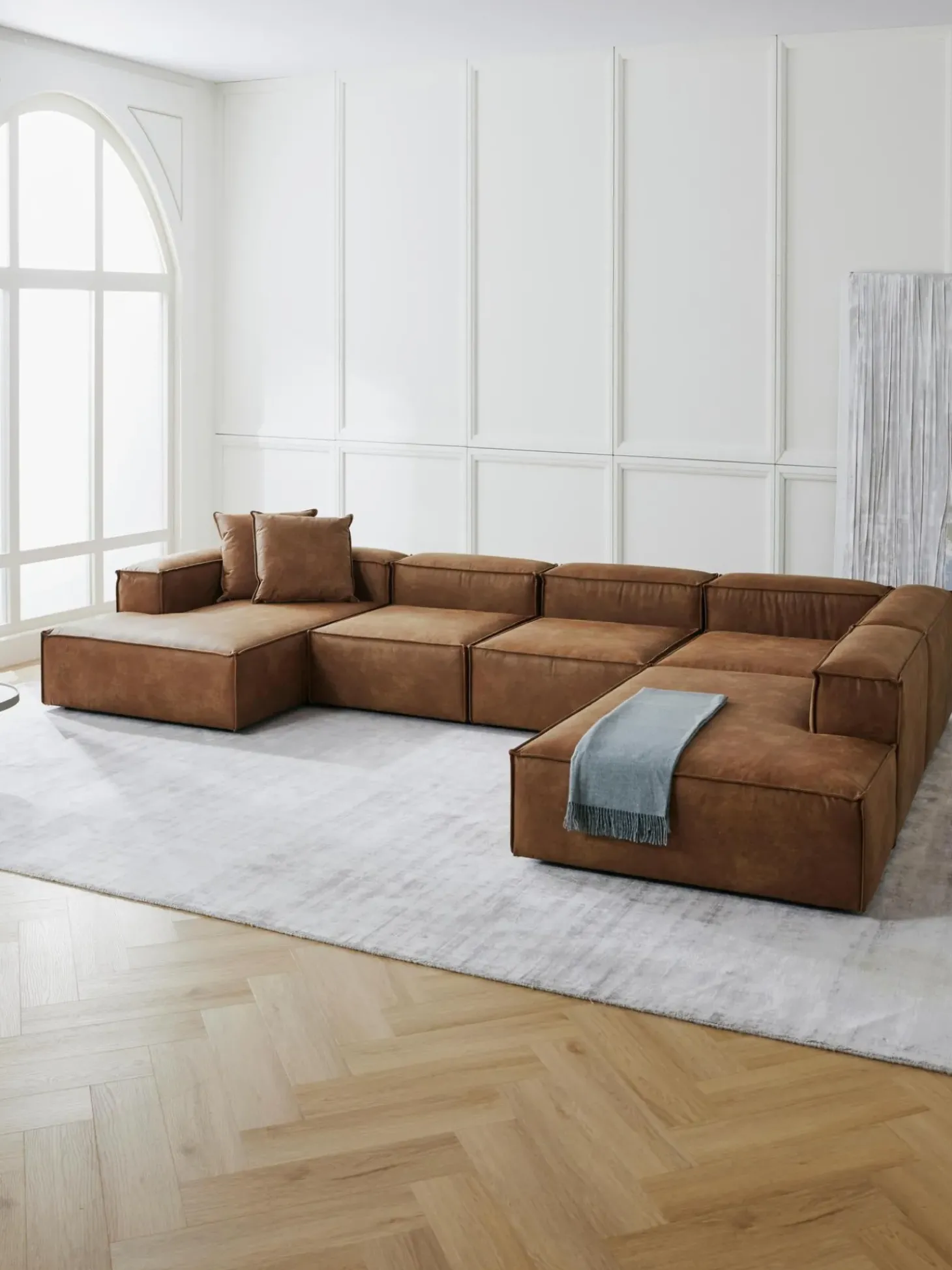 Sofa Rinconera Modular De Cuero Reciclado Lennon