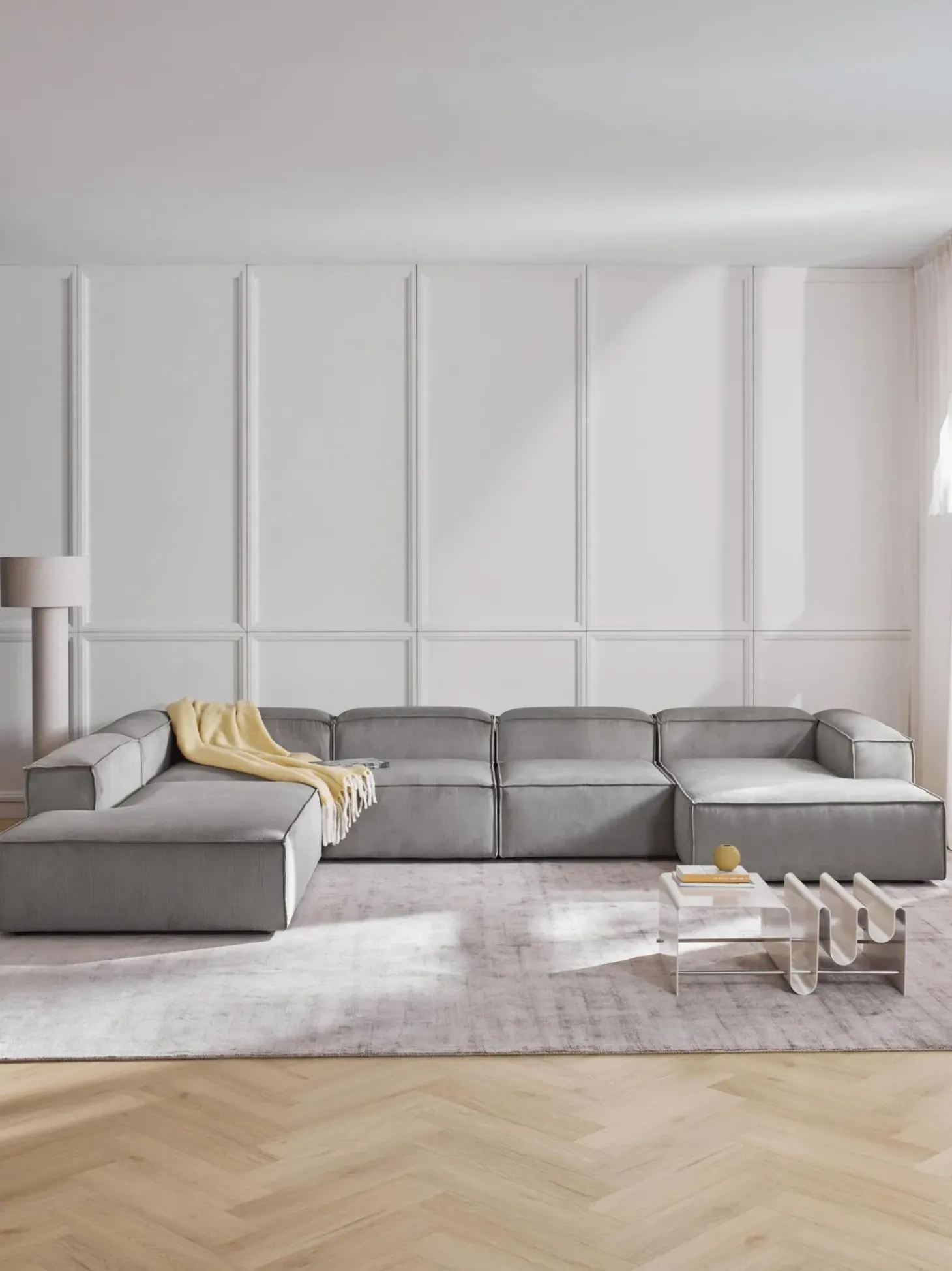Sofa Rinconera Modular De Pana Lennon