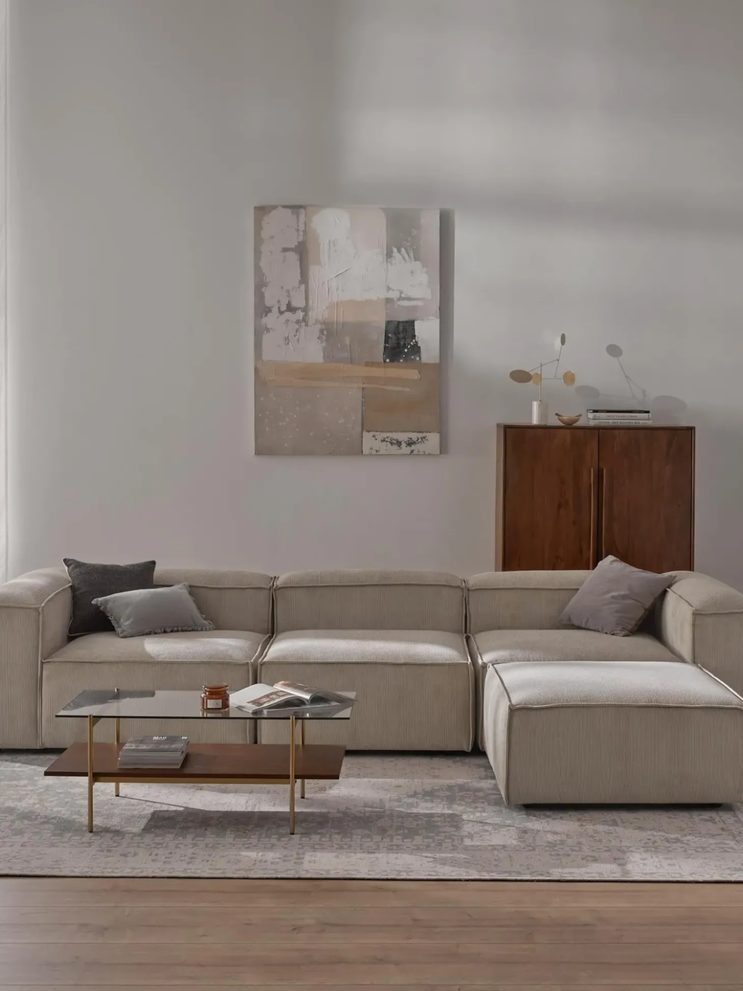 Sofa Rinconera Modular De Pana Lennon (4 Plazas)