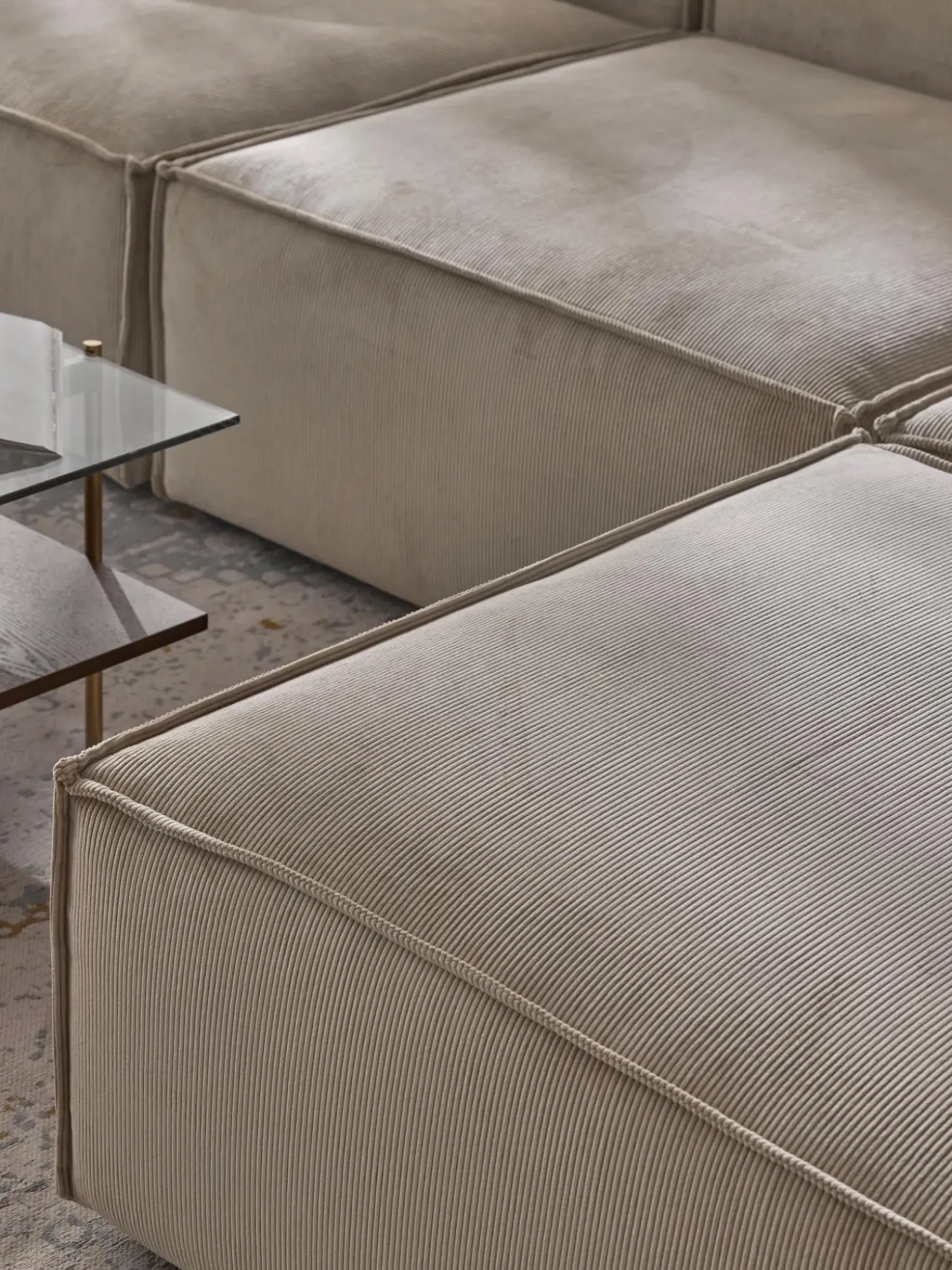 Sofa Rinconera Modular De Pana Lennon (4 Plazas)