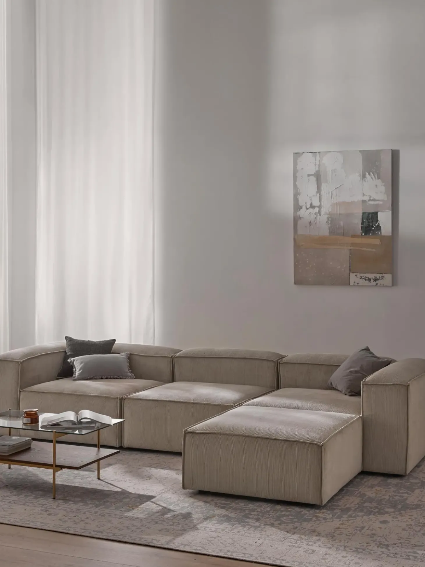 Sofa Rinconera Modular De Pana Lennon (4 Plazas)