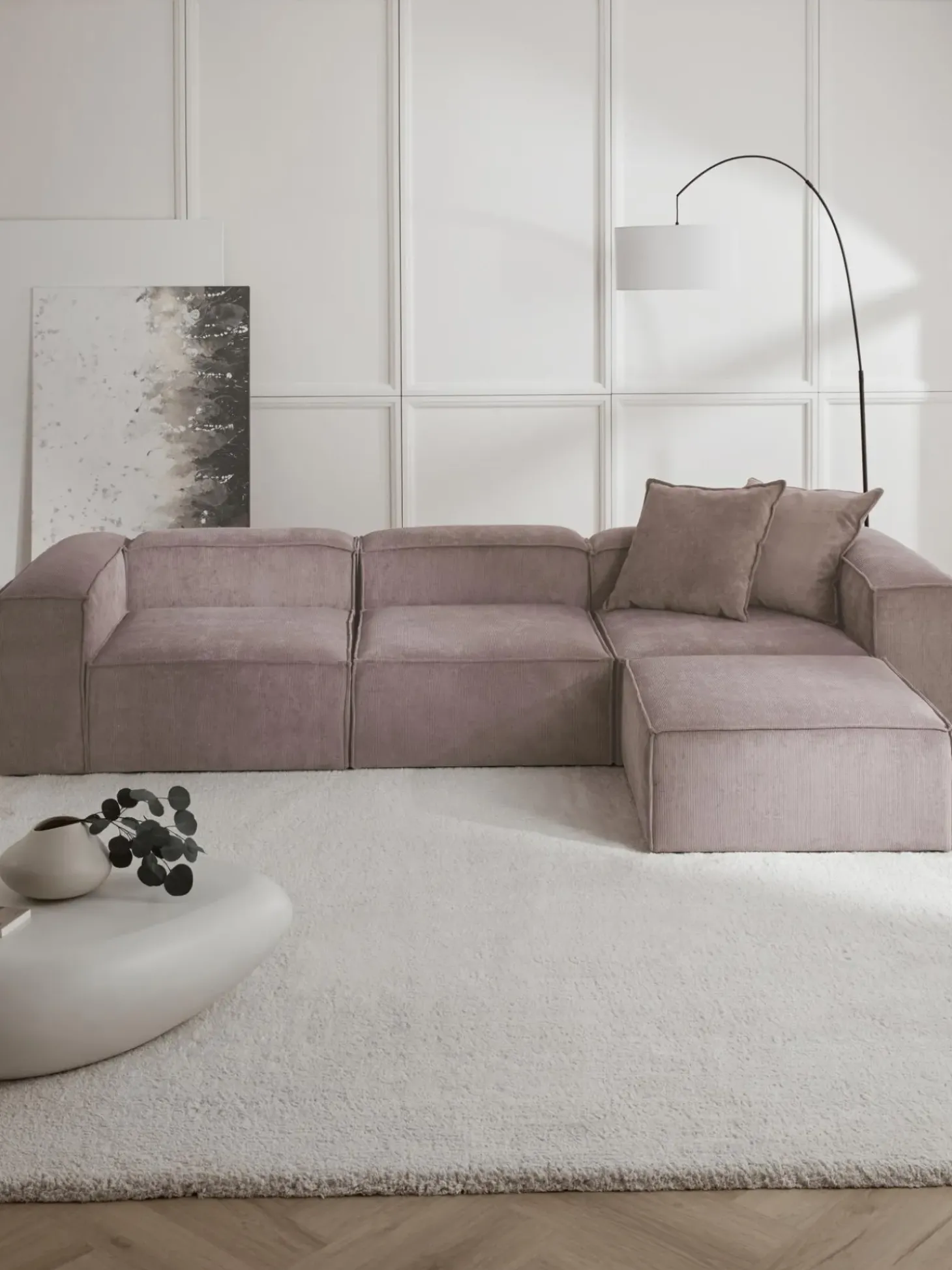 Sofa Rinconera Modular De Pana Lennon (4 Plazas)