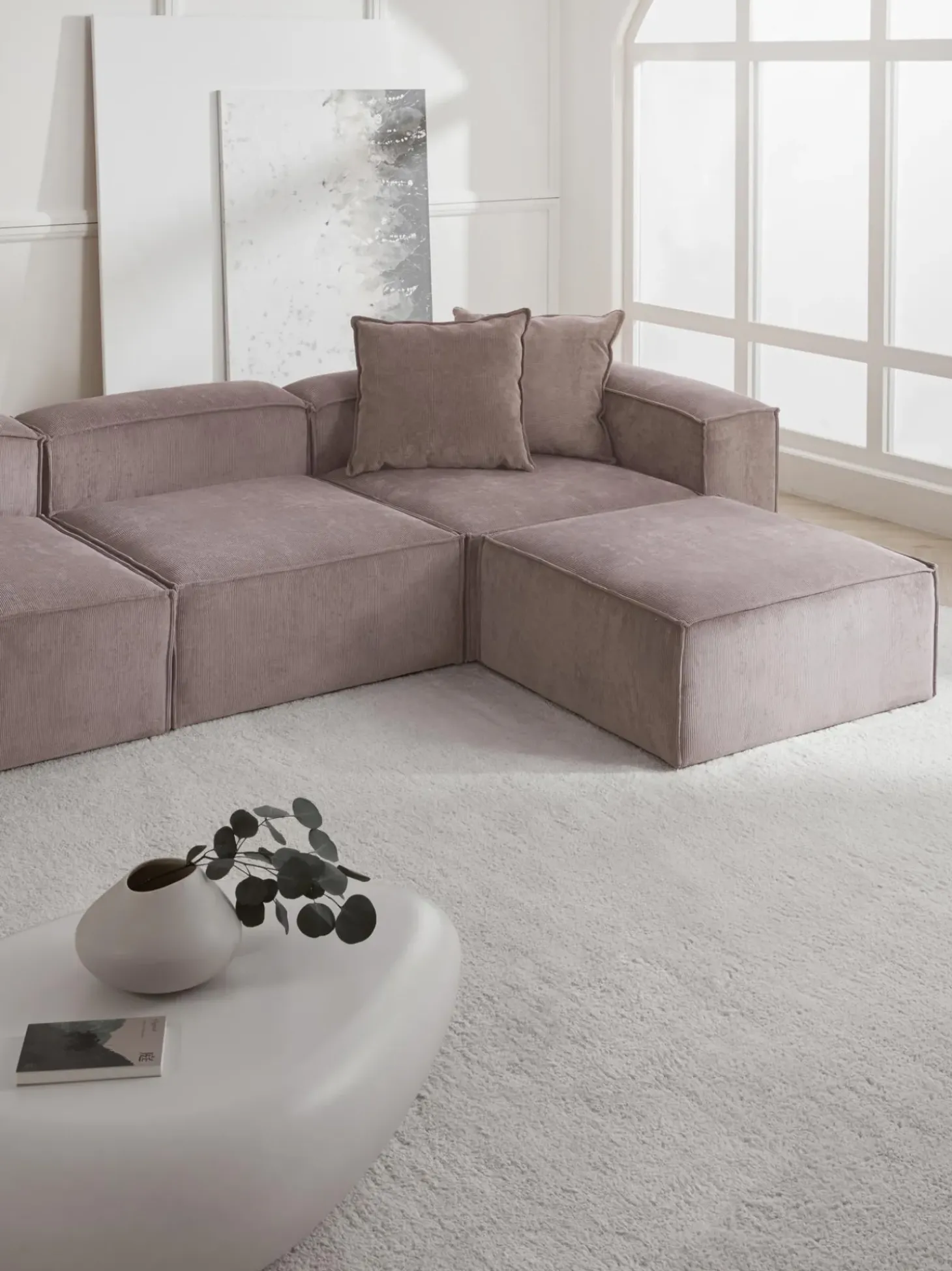 Sofa Rinconera Modular De Pana Lennon (4 Plazas)
