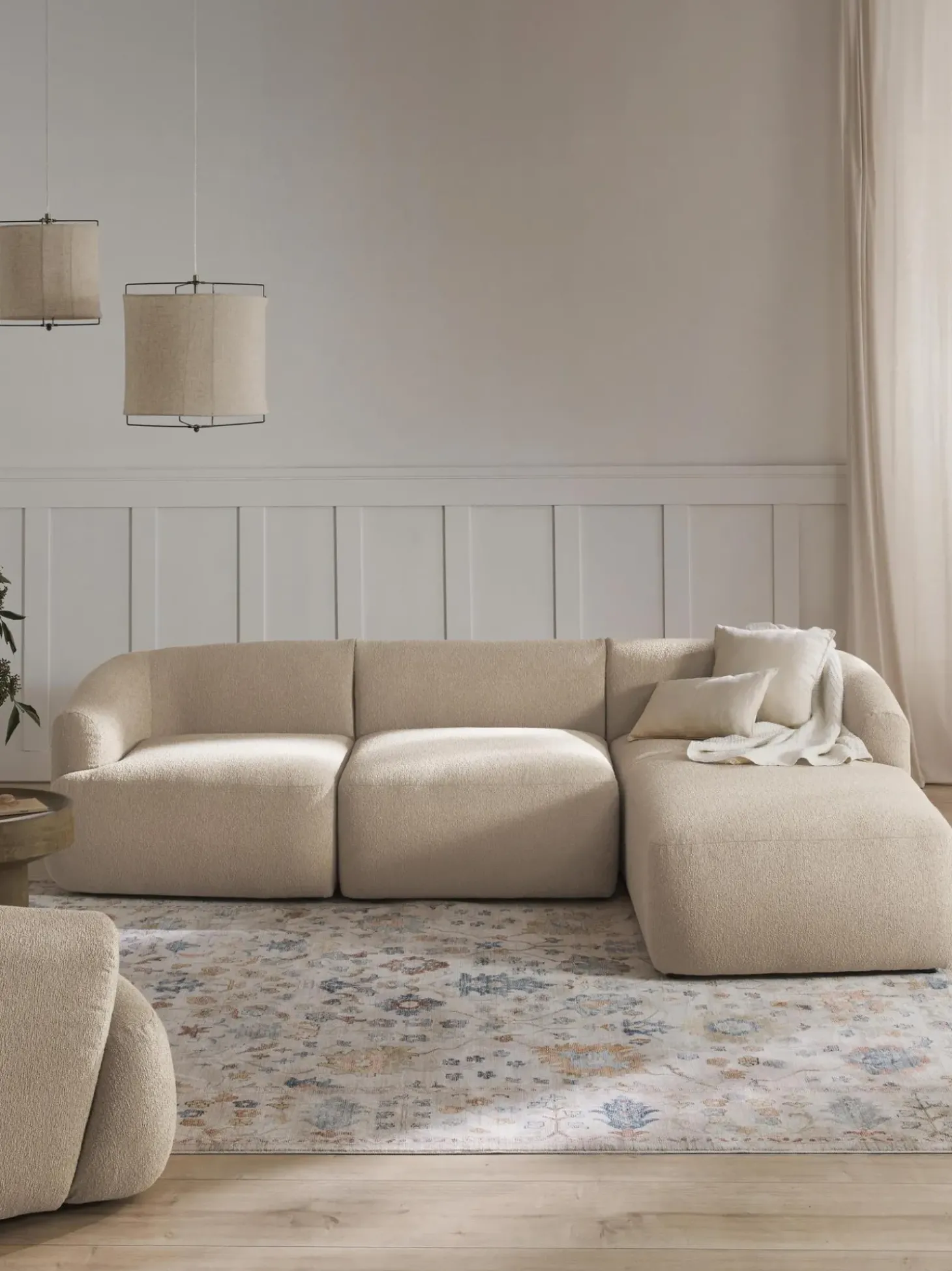 Sofa Rinconera Modular En Tejido Boucle Sofia (3 Plazas)