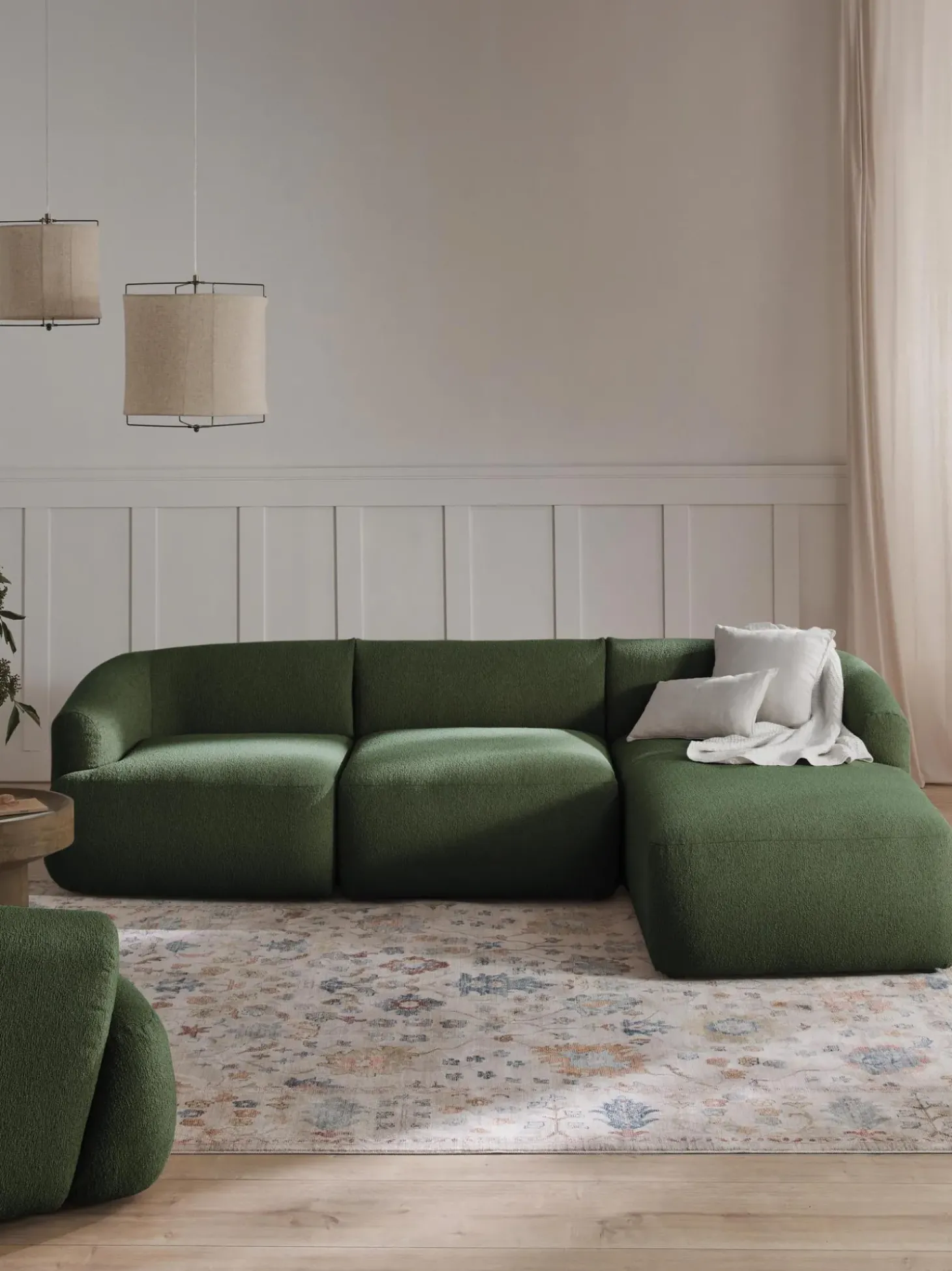 Sofa Rinconera Modular En Tejido Boucle Sofia (3 Plazas)