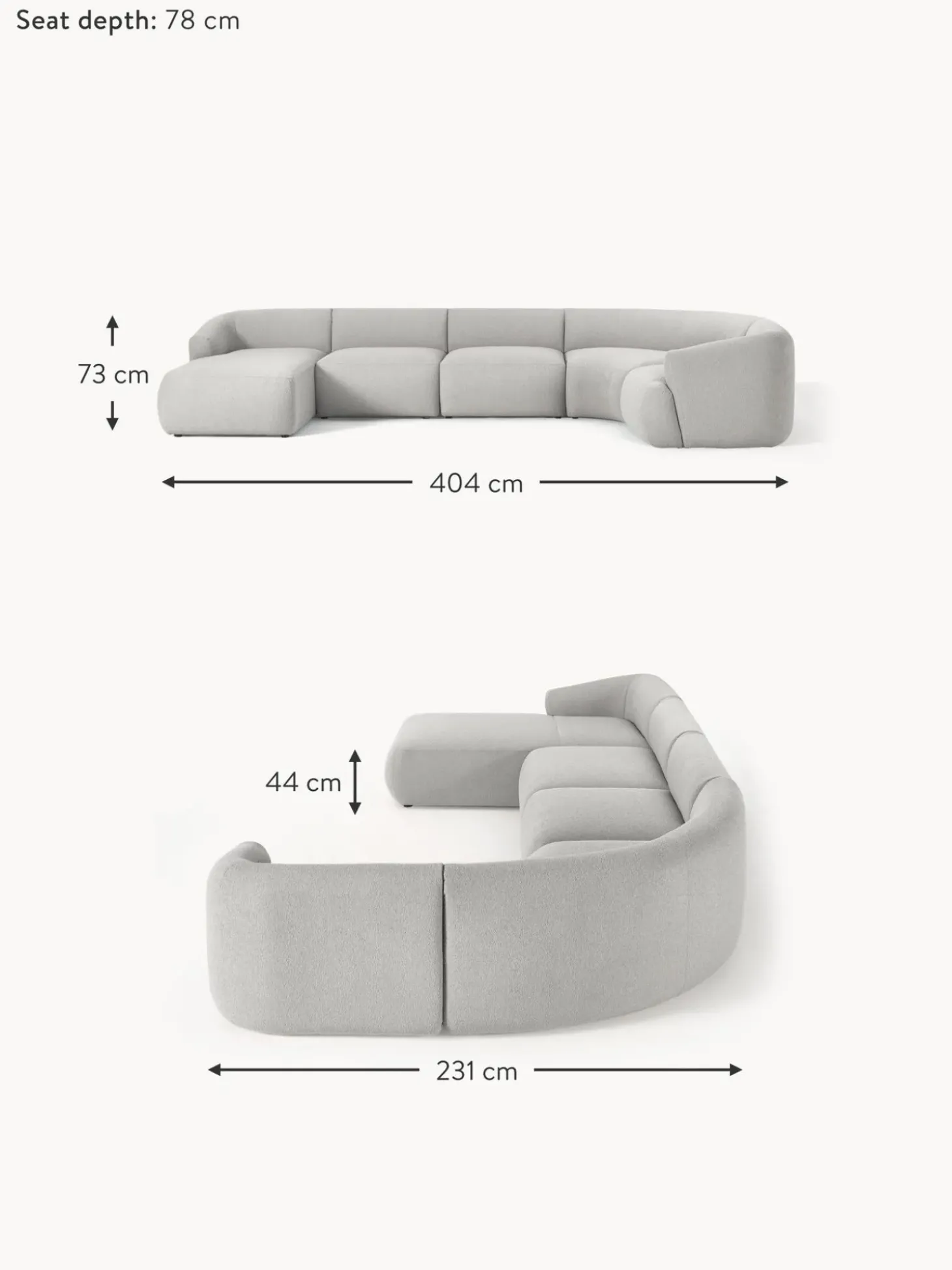 Sofa Rinconera Modular En Tejido Boucle Sofia