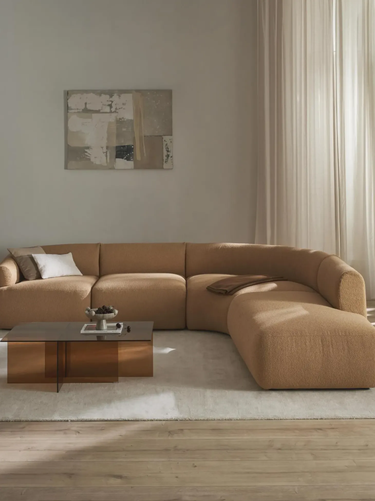 Sofa Rinconera Modular En Tejido Boucle Sofia (4 Plazas)