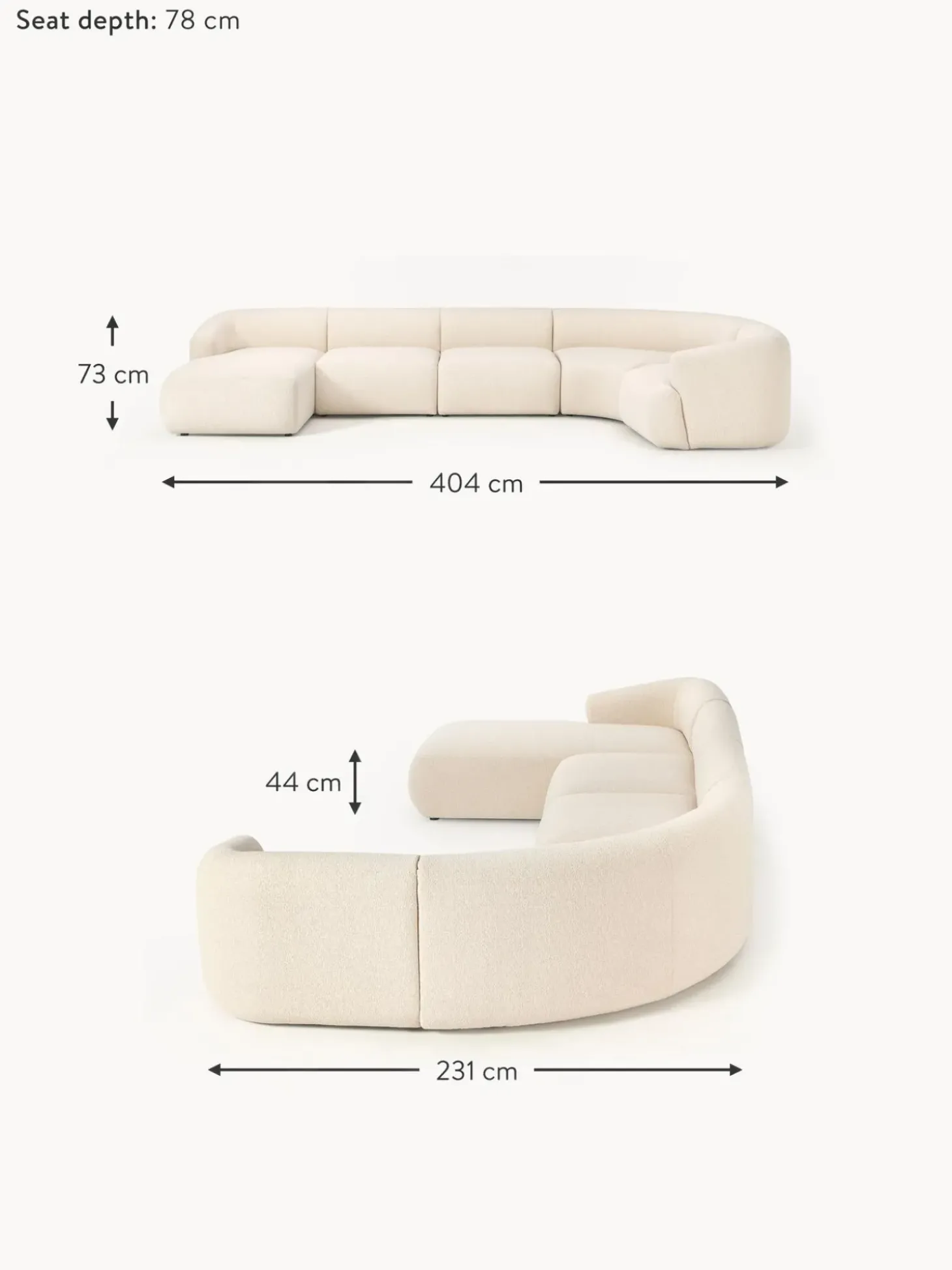 Sofa Rinconera Modular En Tejido Boucle Sofia