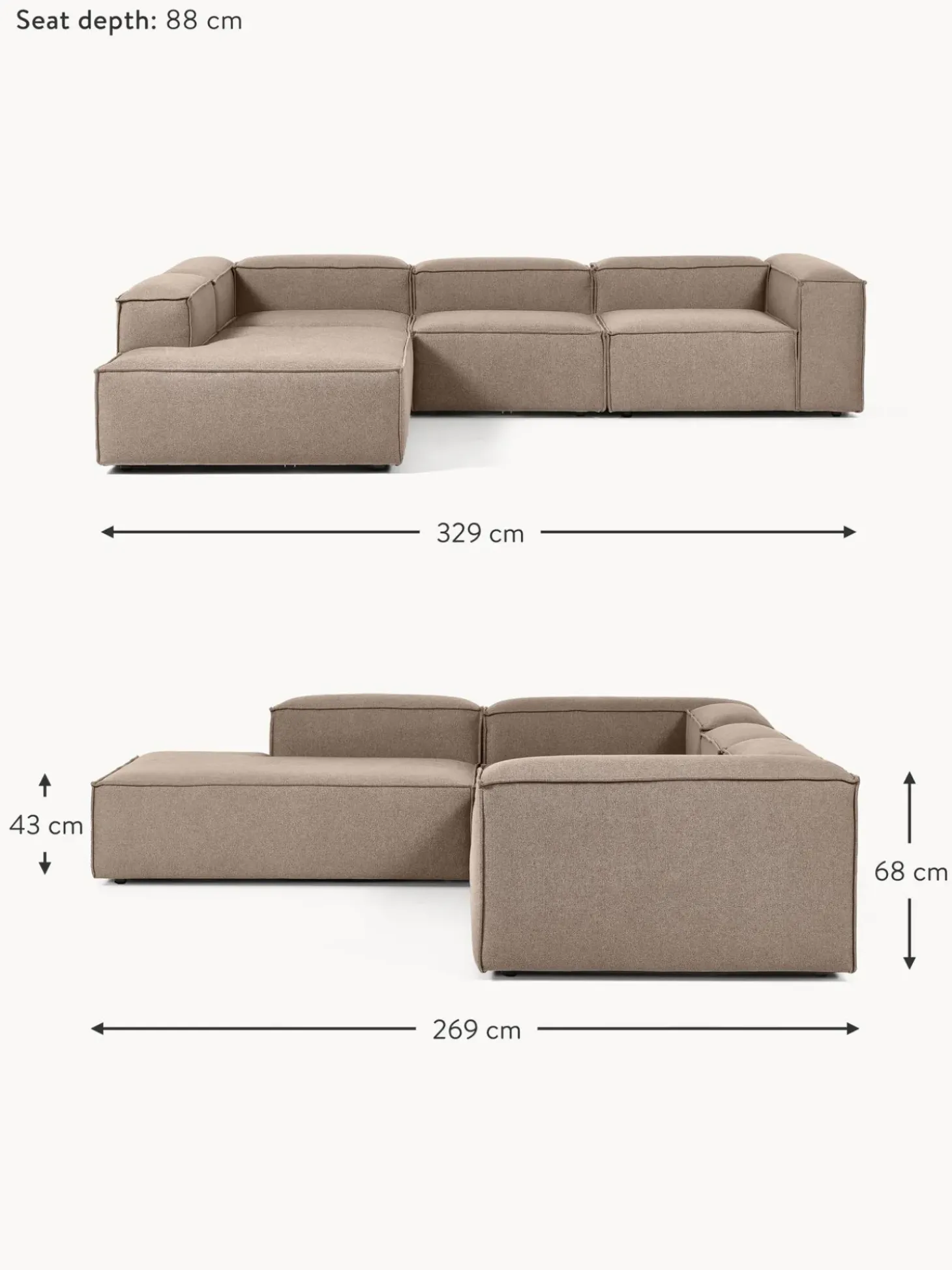 Sofa Rinconera Modular Grande Lennon