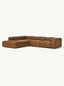 Sofa Rinconera Modular Grande De Cuero Reciclado Lennon