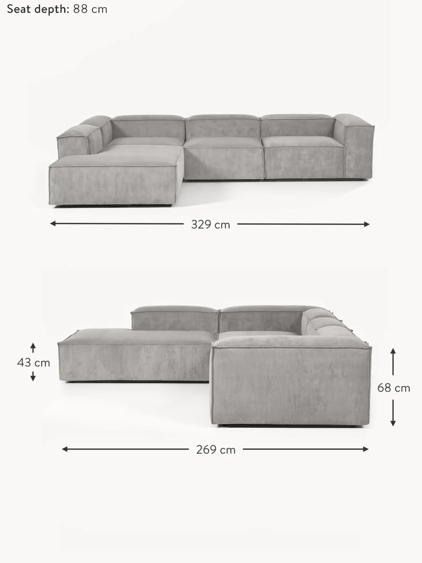 Sofa Rinconera Modular Grande De Pana Lennon