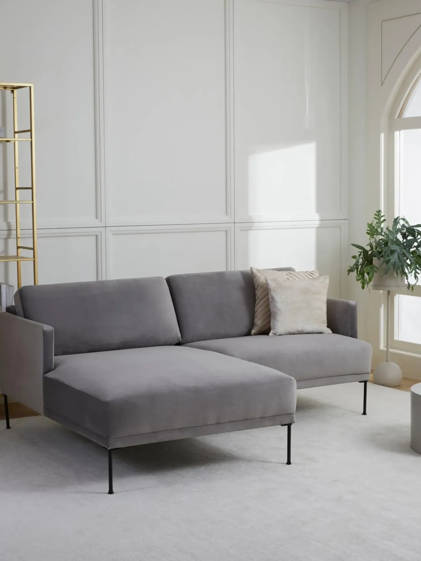 Sofa Rinconera Pequeno De Terciopelo Fluente