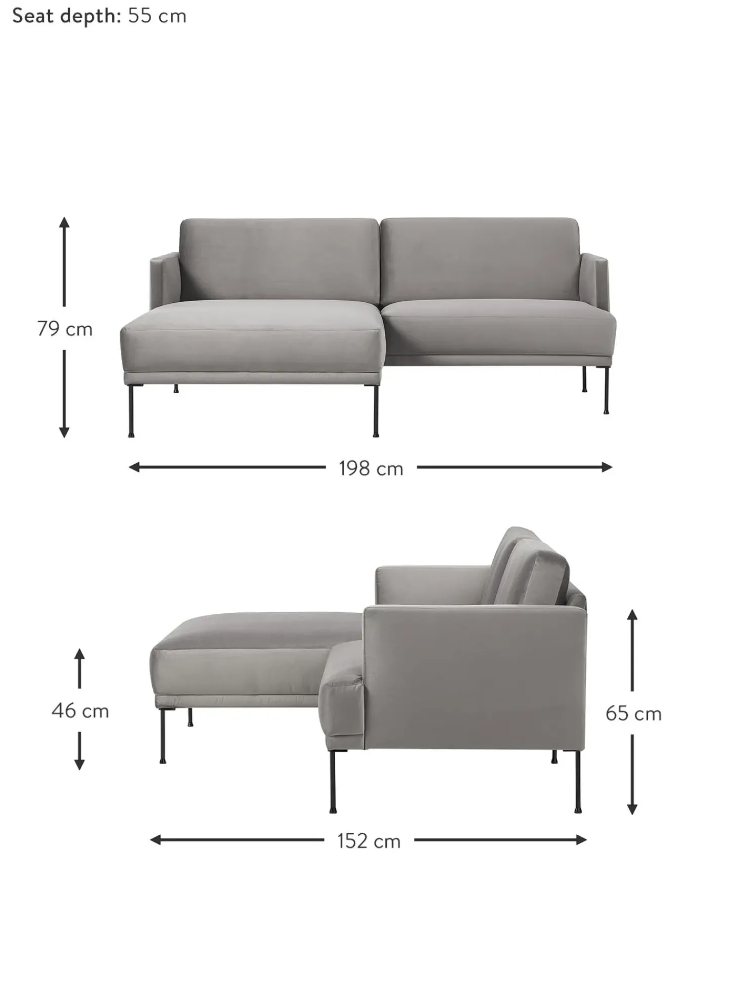 Sofa Rinconera Pequeno De Terciopelo Fluente