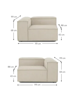 Sofa Rinconero Modular De Pana Lennon (3 Plazas)