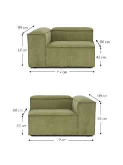 Sofa Rinconero Modular De Pana Lennon (3 Plazas)