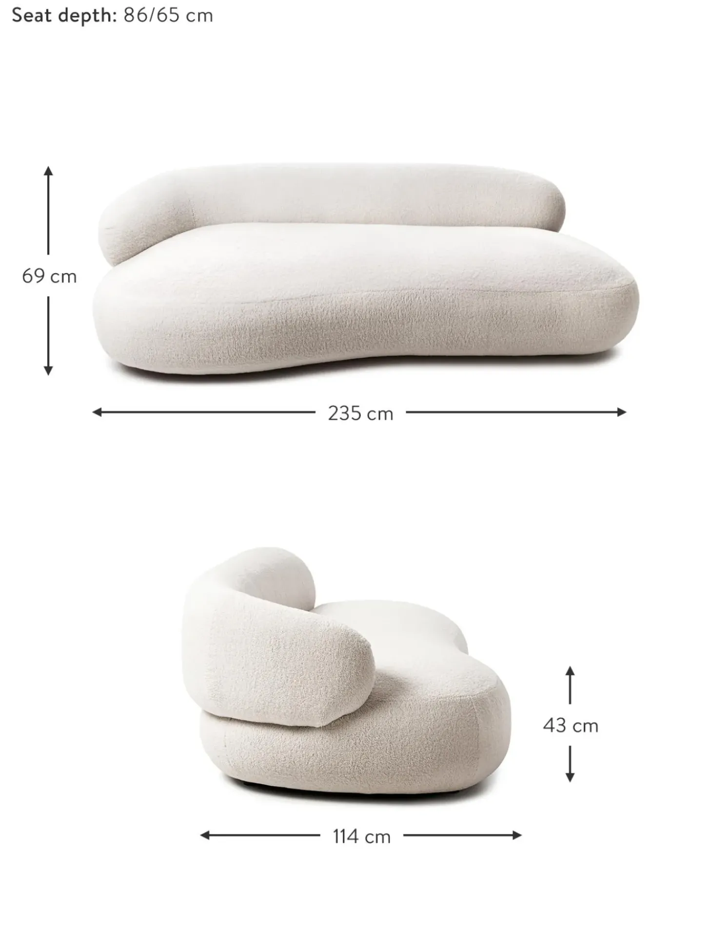 Sofa Rinon De Borreguillo Alba (3 Plazas)