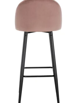 Taburete Alto Con Respaldo De Terciopelo Amy