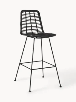 Taburete Alto Con Respaldo De Mimbre Costa