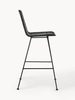 Taburete Alto Con Respaldo De Mimbre Costa