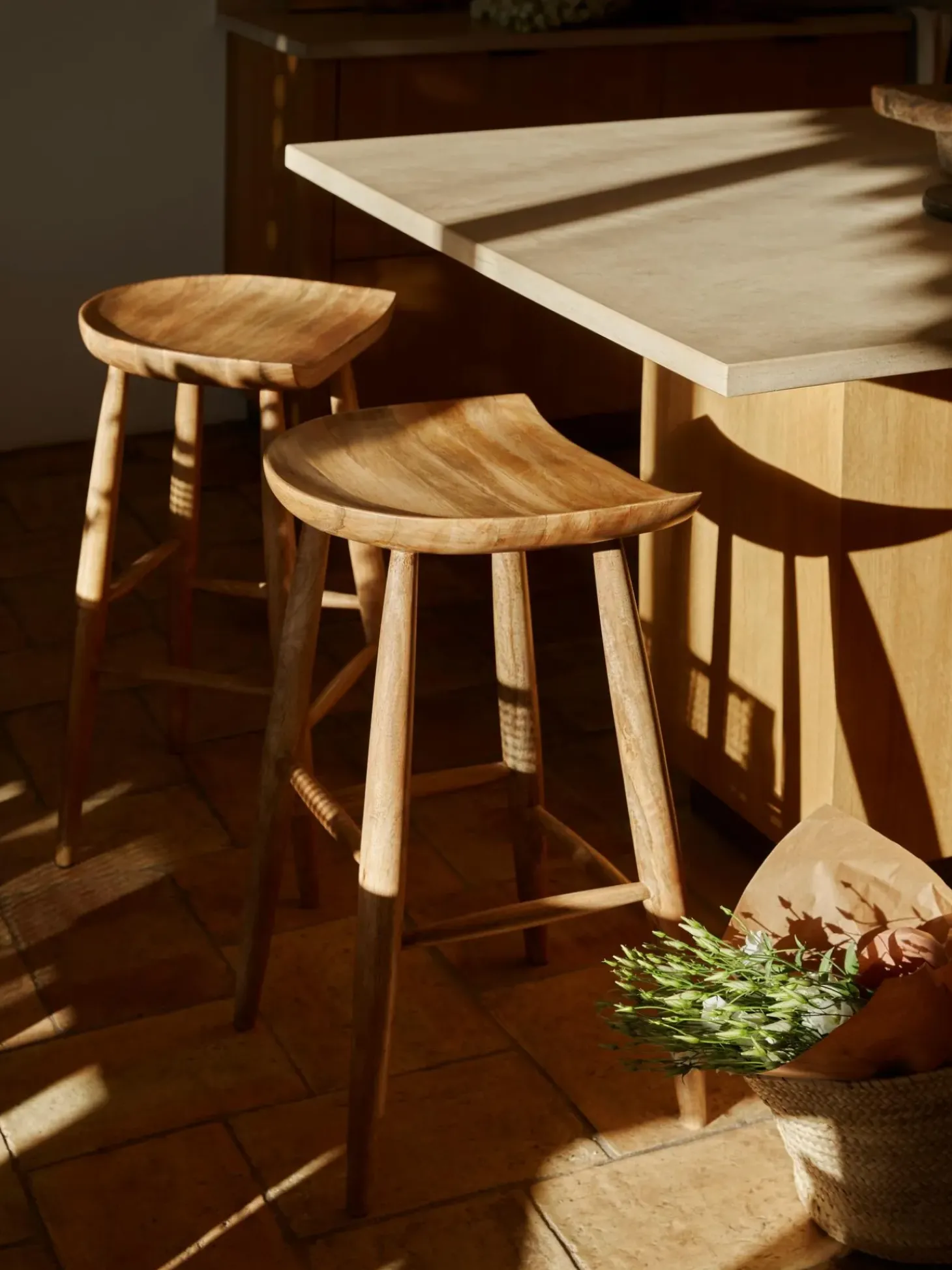 Taburete Alto De Madera De Mango Nino