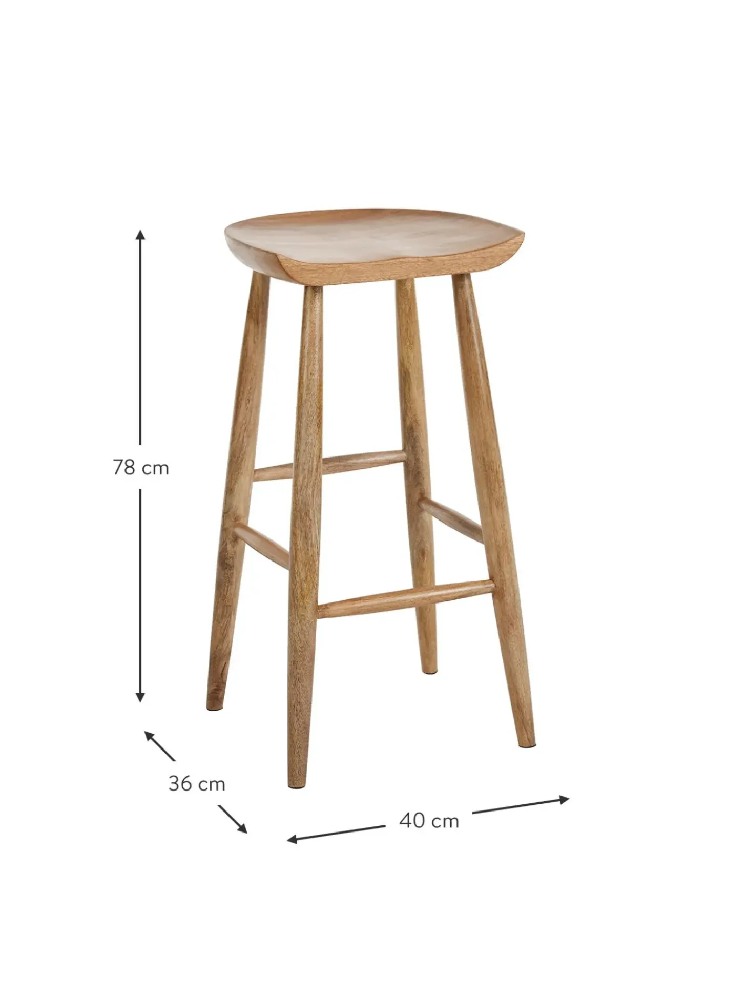 Taburete Alto De Madera De Mango Nino