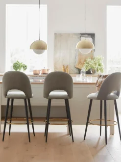 Taburete Alto De Terciopelo Rachel